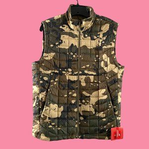 The North Face THERMOBALL VEST Camouflage Mens Small New Flawed pocket zipper